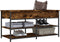 vidaXL - Schoenenbankje - 100x42,5x50 - cm - bewerkt - hout - gerookt - eikenkleurig