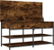 vidaXL - Schoenenbankje - 100x42,5x50 - cm - bewerkt - hout - gerookt - eikenkleurig