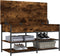 vidaXL - Schoenenbankje - 100x42,5x50 - cm - bewerkt - hout - gerookt - eikenkleurig