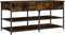 vidaXL - Schoenenbankje - 100x42,5x50 - cm - bewerkt - hout - gerookt - eikenkleurig