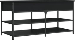 vidaXL - Schoenenbankje - 100x42,5x50 - cm - bewerkt - hout - zwart