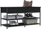 vidaXL - Schoenenbankje - 100x42,5x50 - cm - bewerkt - hout - zwart