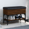 vidaXL - Schoenenbankje - 62x32x45 - cm - bewerkt - hout - bruin - eikenkleur