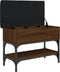 vidaXL - Schoenenbankje - 62x32x45 - cm - bewerkt - hout - bruin - eikenkleur