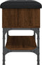 vidaXL - Schoenenbankje - 62x32x45 - cm - bewerkt - hout - bruin - eikenkleur