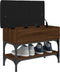vidaXL - Schoenenbankje - 62x32x45 - cm - bewerkt - hout - bruin - eikenkleur