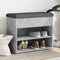 vidaXL - Schoenenbankje - 62x32x50 - cm - bewerkt - hout - betongrijs
