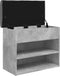 vidaXL - Schoenenbankje - 62x32x50 - cm - bewerkt - hout - betongrijs