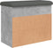 vidaXL - Schoenenbankje - 62x32x50 - cm - bewerkt - hout - betongrijs
