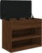 vidaXL - Schoenenbankje - 62x32x50 - cm - bewerkt - hout - bruin - eikenkleur