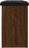 vidaXL - Schoenenbankje - 62x32x50 - cm - bewerkt - hout - bruin - eikenkleur