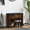 vidaXL - Schoenenbankje - 62x32x50 - cm - bewerkt - hout - gerookt - eikenkleurig