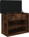 vidaXL - Schoenenbankje - 62x32x50 - cm - bewerkt - hout - gerookt - eikenkleurig