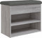 vidaXL - Schoenenbankje - 62x32x50 - cm - bewerkt - hout - grijs - sonoma