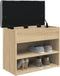vidaXL - Schoenenbankje - 62x32x50 - cm - bewerkt - hout - sonoma - eikenkleurig
