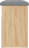 vidaXL - Schoenenbankje - 62x32x50 - cm - bewerkt - hout - sonoma - eikenkleurig
