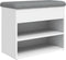 vidaXL - Schoenenbankje - 62x32x50 - cm - bewerkt - hout - wit