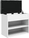 vidaXL - Schoenenbankje - 62x32x50 - cm - bewerkt - hout - wit