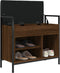 vidaXL - Schoenenbankje - 65,5x32x57,5 - cm - bewerkt - hout - bruin - eikenkleur
