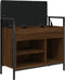 vidaXL - Schoenenbankje - 65,5x32x57,5 - cm - bewerkt - hout - bruin - eikenkleur