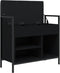 vidaXL - Schoenenbankje - 65,5x32x57,5 - cm - bewerkt - hout - zwart