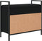 vidaXL - Schoenenbankje - 65,5x32x57,5 - cm - bewerkt - hout - zwart