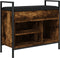 vidaXL - Schoenenbankje - 65,5x32x57,5cm - bewerkt - hout - gerookt - eikenkleurig