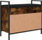 vidaXL - Schoenenbankje - 65,5x32x57,5cm - bewerkt - hout - gerookt - eikenkleurig