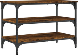 vidaXL - Schoenenbankje - 70x38,5x49 - cm - bewerkt - hout - gerookt - eikenkleurig
