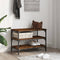 vidaXL - Schoenenbankje - 70x38,5x49 - cm - bewerkt - hout - gerookt - eikenkleurig