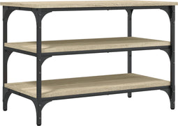 vidaXL - Schoenenbankje - 70x38,5x49 - cm - bewerkt - hout - sonoma - eikenkleurig