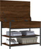vidaXL - Schoenenbankje - 70x42,5x50 - cm - bewerkt - hout - bruin - eikenkleur