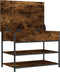 vidaXL - Schoenenbankje - 70x42,5x50 - cm - bewerkt - hout - gerookt - eikenkleurig
