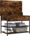 vidaXL - Schoenenbankje - 70x42,5x50 - cm - bewerkt - hout - gerookt - eikenkleurig