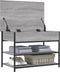 vidaXL - Schoenenbankje - 70x42,5x50 - cm - bewerkt - hout - grijs - sonoma - eiken