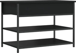 vidaXL - Schoenenbankje - 70x42,5x50 - cm - bewerkt - hout - zwart