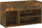 vidaXL - Schoenenbankje - 80x30x45 - cm - bewerkt - hout - gerookt - eikenkleurig