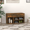 vidaXL - Schoenenbankje - 80x30x45 - cm - bewerkt - hout - gerookt - eikenkleurig