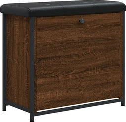 vidaXL - Schoenenbankje - met - klaplade - 62x32x56 - cm - bruin - eikenkleur