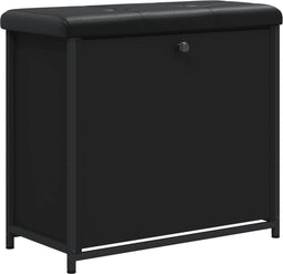 vidaXL - Schoenenbankje - met - klaplade - 62x32x56 - cm - zwart