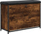 vidaXL - Schoenenbankje - met - klaplade - 82x32x56 - cm - gerookt - eikenkleurig