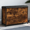 vidaXL - Schoenenbankje - met - klaplade - 82x32x56 - cm - gerookt - eikenkleurig