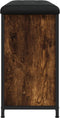 vidaXL - Schoenenbankje - met - klaplade - 82x32x56 - cm - gerookt - eikenkleurig