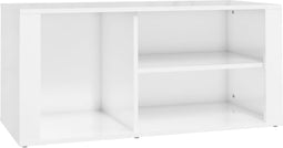 vidaXL - Schoenenkast - 100x35x45 - cm - bewerkt - hout - hoogglans - wit