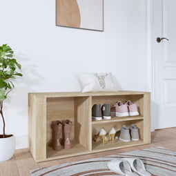 vidaXL - Schoenenkast - 100x35x45 - cm - bewerkt - hout - sonoma - eikenkleurig