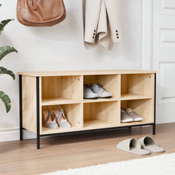 vidaXL - Schoenenkast - 100x35x50 - cm - bewerkt - hout - sonoma - eikenkleurig