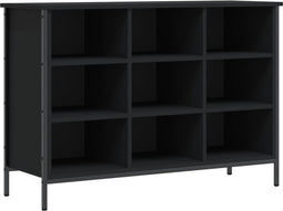 vidaXL - Schoenenkast - 100x35x70 - cm - bewerkt - hout - zwart