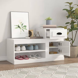 vidaXL - Schoenenkast - 100x42x60 - cm - bewerkt - hout - betongrijs