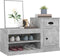 vidaXL - Schoenenkast - 100x42x60 - cm - bewerkt - hout - betongrijs