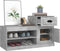 vidaXL - Schoenenkast - 100x42x60 - cm - bewerkt - hout - betongrijs